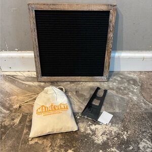 Black Letter Board with Rustic Frame